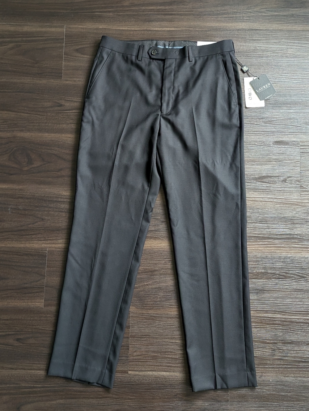 NWT Lauren Ralph Lauren Men's Suit Trousers 34x32 Black Classic Fit Wool Formal